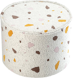 Wigiwama Teddy Pouffe / Poef - Ø40x25cm - Terrazzo Marble