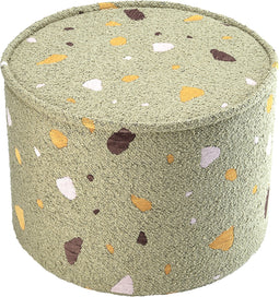 Wigiwama Teddy Pouffe / Poef - Ø40x25cm - Terrazzo Moss