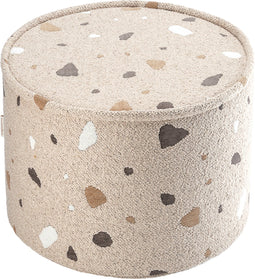 Wigiwama Teddy Pouffe / Poef - Ø40x25cm - Terrazzo Sand