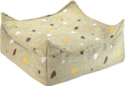 Wigiwama Teddy Square Ottoman / Poef - 80x70x50cm - Terrazzo Moss