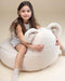 Wigiwama Zitzak Bear - Cream white - beanbag teddy - uitwasbare hoes - fluffy zitzak knuffelen - zitzak kinderen - kinder zitzak