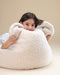 Wigiwama Zitzak Bear - Cream white - beanbag teddy - uitwasbare hoes - fluffy zitzak knuffelen - zitzak kinderen - kinder zitzak