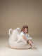 Wigiwama Zitzak Bear - Cream white - beanbag teddy - uitwasbare hoes - fluffy zitzak knuffelen - zitzak kinderen - kinder zitzak
