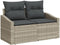 vidaXL - 2-Zits - Tuinbank - met - Kussens - Grijs - Poly - Rattan