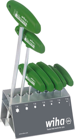 Wiha Stiftsleutelset met dwarsgreep TORX® 8-delig mat verchroomd incl. werkbankhouder - 01348
