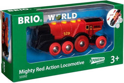 BRIO 33592 - Rode locomotief op batterijen - Met knoppen en geluid (2 stuks)