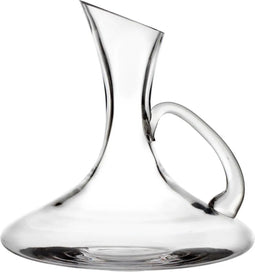 Wijn karaf/decanteer kan 1,25 liter van glas met slanke afgeschuinde hals - D24 x H25 cm - Waterkan - Sapkan