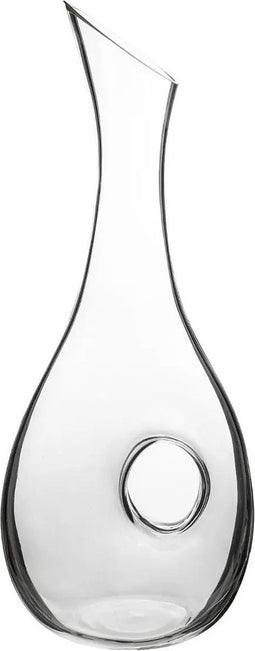 Wijn karaf/decanteer kan 1 liter van glas met slanke afgeschuinde hals - 14 x 10 x 37 cm - Waterkan - Sapkan