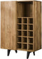 Wijnkast 1 deur block - Massief acacia naturel