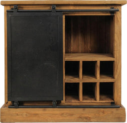 Wijnkast Blackburn - 90x90 cm - reclaimed teak