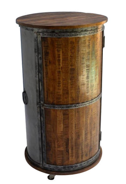 Wijnkast Ferdinand mangohout Blank Staal