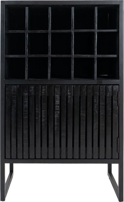 Wijnkast Loek 90 x 55 cm - Zwart Mangohout