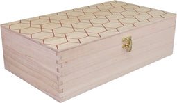 Wijnkist | Hexagon | hout | 2 flessen | 335x185x90mm | 1 stuks