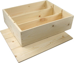 Wijnkist | hout | 3 flessen | incl. Deksel | 340x284x95mm | 5 stuks