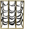 Wijnrek 12 flessen - 33x32x40 - Antiek goud/Zwart - Metaal/Faux leder