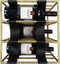 Wijnrek 12 flessen - 33x32x40 - Antiek goud/Zwart - Metaal/Faux leder
