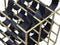 Wijnrek 12 flessen - 33x32x40 - Antiek goud/Zwart - Metaal/Faux leder