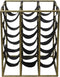 Wijnrek 12 flessen - 33x32x40 - Antiek goud/Zwart - Metaal/Faux leder