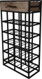 Wijnrek 20 flessen - 46x21x85 - Naturel/zwart - Mangohout/ijzer