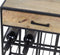 Wijnrek 20 flessen - 46x21x85 - Naturel/zwart - Mangohout/ijzer