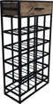 Wijnrek 20 flessen - 46x21x85 - Naturel/zwart - Mangohout/ijzer