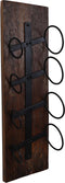 Wijnrek 4 flessen - 20x14x65 - Bruin/zwart - Oud hout/metaal