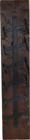Wijnrek 6 flessen - 20x13x100 - Bruin/zwart - Oud hout/metaal