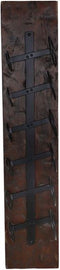 Wijnrek 6 flessen - 20x13x100 - Bruin/zwart - Oud hout/metaal