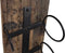 Wijnrek 6 flessen - 20x13x100 - Bruin/zwart - Oud hout/metaal