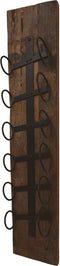 Wijnrek 6 flessen - 20x13x100 - Bruin/zwart - Oud hout/metaal