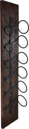 Wijnrek 6 flessen - 20x13x100 - Bruin/zwart - Oud hout/metaal