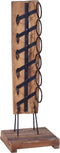 Wijnrek staand voor 6 flessen, massief teakhout, afm. 35x35x100cm