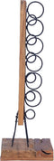 Wijnrek staand voor 6 flessen, massief teakhout, afm. 35x35x100cm