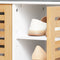 SoBuy FSR23-II-WN - Schoenenbank - Gevoerd kussen 2 deuren 4 vakken 71x35x43 cm wit/ecru