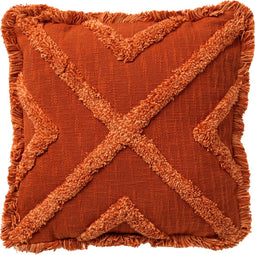 Dutch Decor BOO - Sierkussen van katoen 45x45 cm Potters Clay - oranje - Inclusief binnenkussen