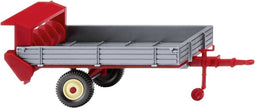 Wiking 0887 04 H0 Aanhanger Fortuna breedstrooier voor stalmest, zilverkleurig/karmijnrood