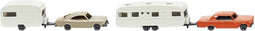 Wiking 092210 N Auto Opel, Chevrolet Set van 2 personenauto's met caravan