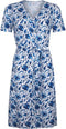Wikkeljurk met blauwe bloemenprint