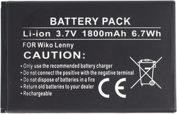 Wiko Lenny-batterij Li-ion als vervangende batterij van AccuCell met 1800mAh, B1510013109