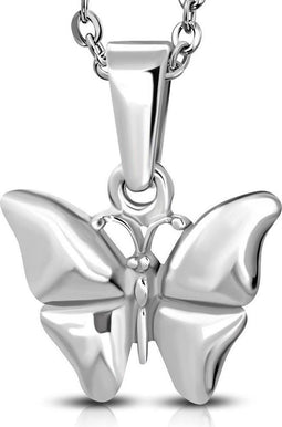 Amanto Ketting Bonne - 316L Staal - Vlinder 15x17mm - 45cm