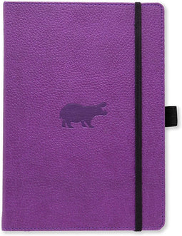 Wildlife- Dingbats* Wildlife A5+ Purple Hippo Notebook - Graph