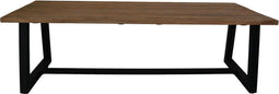 Rechthoekige tuintafel - 250x100x76 - Naturel/zwart - Teak/metaal