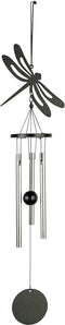 Windgong - Outdoor - Windmobiel - Windorgel - Libelle - 35cm - Staal - Zwart - Zilver