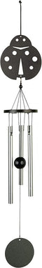 Windgong - Outdoor - Windmobiel - Windorgel - Lieveheersbeestje - 35cm - Staal - Zwart - Zilver