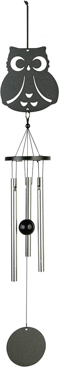 Windgong - Outdoor - Windmobiel - Windorgel - Uil - 35cm - Staal - Zwart - Zilver