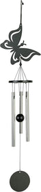 Windgong - Outdoor - Windmobiel - Windorgel - Vlinder - 35cm - Staal - Zwart - Zilver
