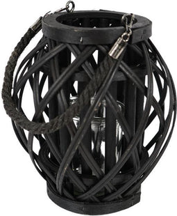 Windlicht Hamada zwart 22 cm