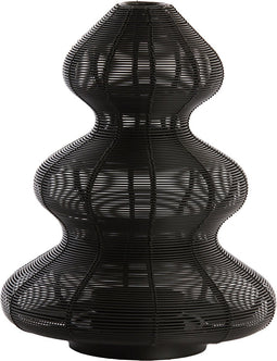 Windlicht kerstboom 25x35cm zwart