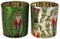 Windlicht notenkraker - glas wit/groen - set van 2 - 9x10cm - Werner Voss