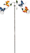 Windspinner Vlinder op een stok á 130cm, Metaal, Tuinbeeld, Art Bizniz, BW24601, Multi Color, Ø 66 cm